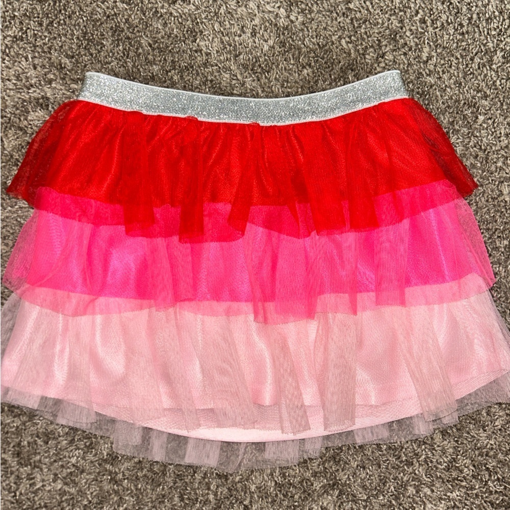Target Kids Tiered Skirt in Red, Pink, and Silver